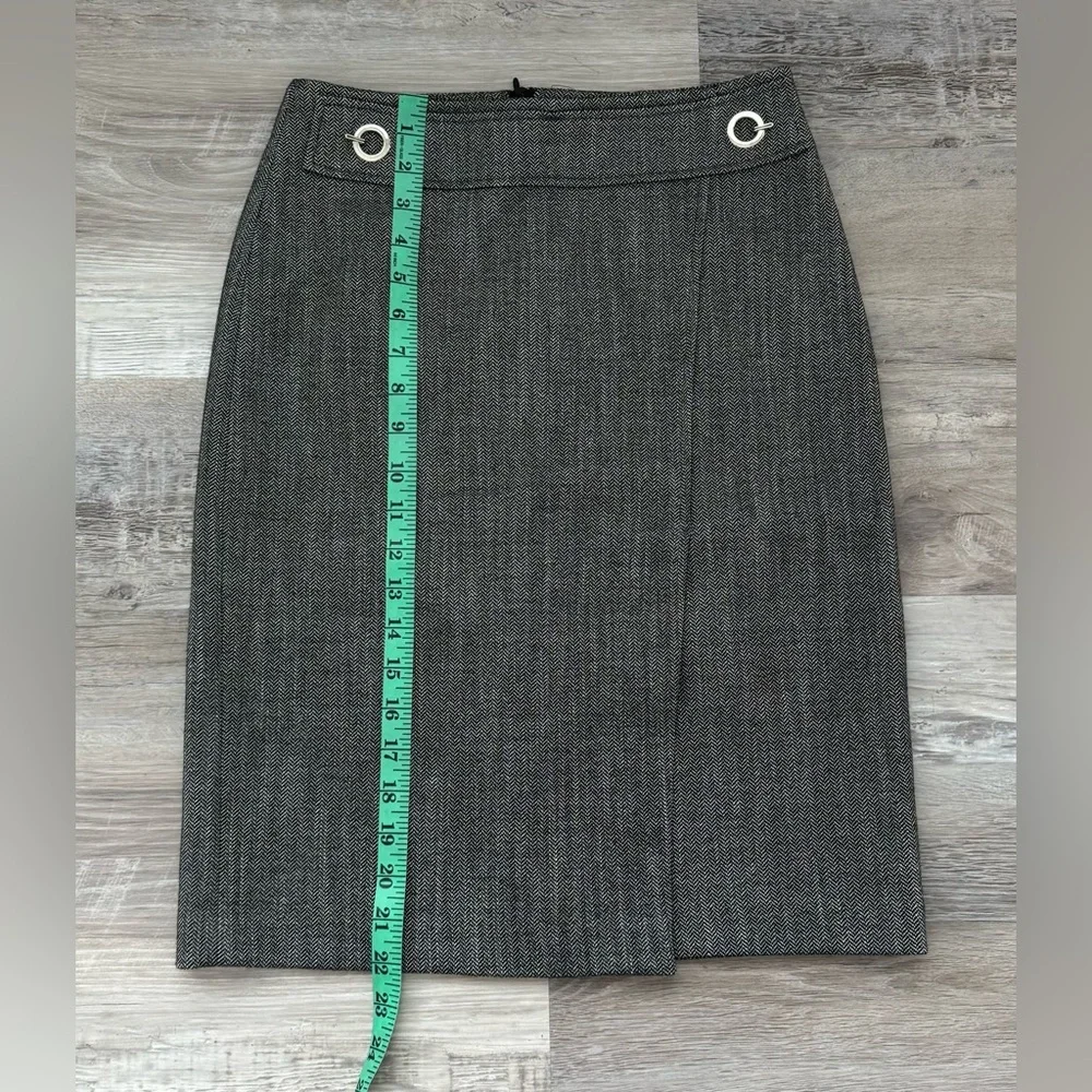 NWT H&M Pencil Skirt Women 4 Black Gray Knee Length Office Career Academia - Picture 9 of 13
